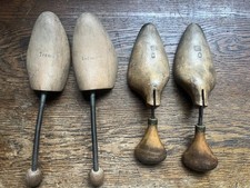 2 Pairs Vintage Wooden Shoe Trees. Size 7 and Size 7 1/2