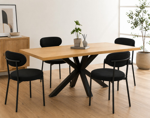 Black velvet dining chairs - dining,