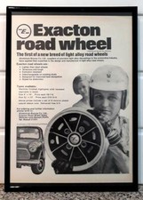 Framed original Classic Car Ad for Exacton alloy road wheels from 1970
