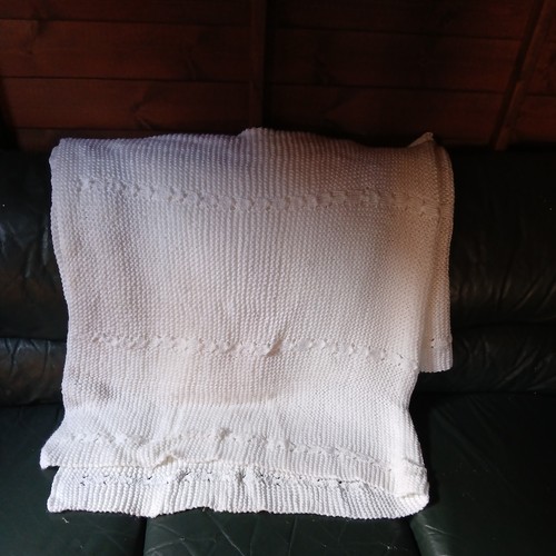 Hand knitted blanket - , or