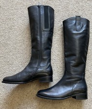 GABOR BLACK LEATHER ‘BROOK’ KNEE HIGH BOOTS - SLIM FIT - ADULT SIZE 4