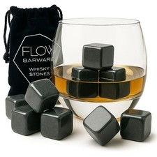 12x Whiskey Stones Set Drinks Chilling Rocks, Whisky Ice Cubes, Bar Gift for Him