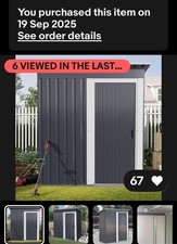 5 x 3 FT Outdoor Shed Storage Metal Garden Mower Bike Box Container Tools Sheds