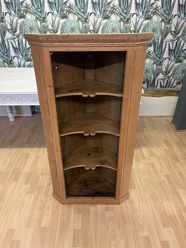 Victorian pine corner cupboard - pine,