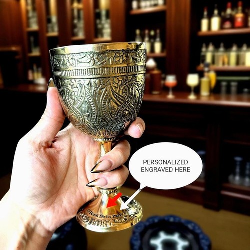 Personalized etched brass wine - brass,