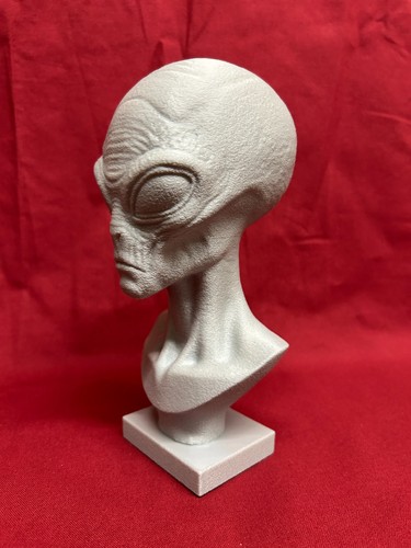 Grey alien bust 3d printed - alien,