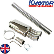 UNIVERSAL EXHAUST BACK BOX LMO 006 5 TWIN TIP STAINLESS STEEL SPORTS PERFORMANCE