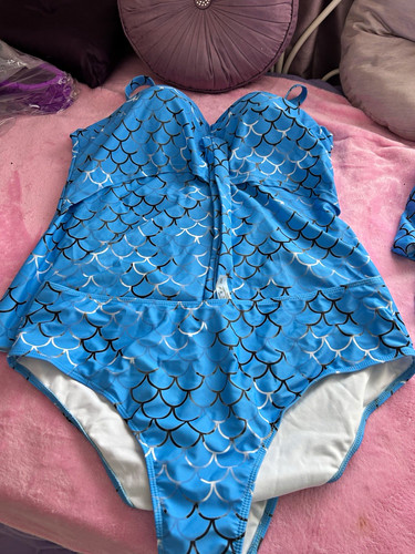 Women blue scallop print - scallop,