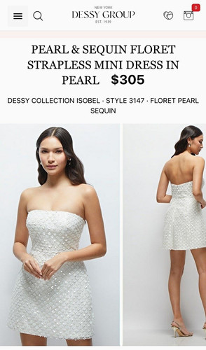 Dessy collection pearl - pearl, sequin