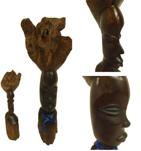 Vintage carved ebony wood - x2,
