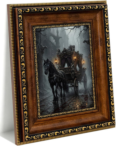 Gothic horse carriage art - horse, 9x11