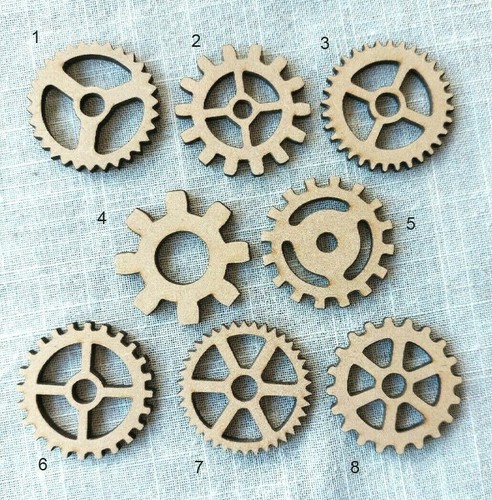5cm mdf steampunk cogs wooden - steampunk,