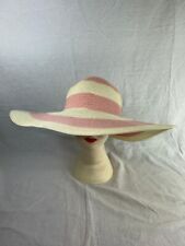 Ladies Elegant Beige Pink Extra Wide Brim Beach Holiday Summer Sun Hat OLS-HT020