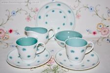 Original 1950s Susie Cooper Bone China One O'Clock Coffee Set Cup Plate Jug Bowl
