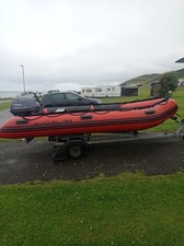 Inflatable RIB Boat Leicester with Outboard Engine and Trailer