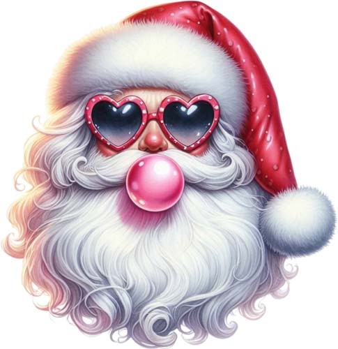 Retro santa blowing bubble - santa,