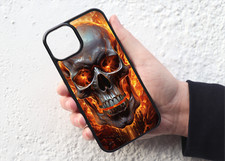 Skull With Orange Fire Flames