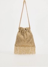 Zara BEADED BUCKET BAG WITH