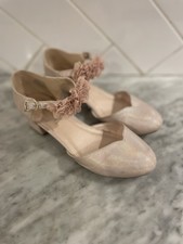 Monsoon Girls Wedding Party Birthday Event Pink Metallic Shimmer Heel Shoes