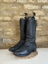 Durango Mens Black Embroidered Leather Cowboy Boots UK 9 US 9.5 Western MidCalf