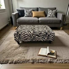 Marty Zebra Animal Print Footstool Coffee Table 100x60x38cm