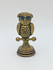 Greek Bronze Midas Owl Figurine Statue Ornament 5cm  J34 P837