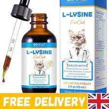 L-Lysine for Cats & Kittens,Lysine Drops Immune Support Supplement for Immune,Fe