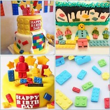 Building Bricks/Robot Man Block Silicone Mould Chocolate Jelly Cake Mold - 7 PCS