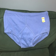 VINTAGE BLUE ‘Y FRONTS’  MENS BRIEFS  XL 100% COTTON 