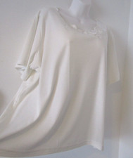 Bon Marche top Ladies Size XL cream round neck with cut out detail 100% Cotton