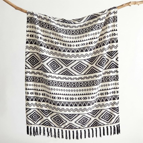 Throw blanket with tassel - throw,