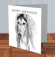 Saluki dog breed Birthday Card