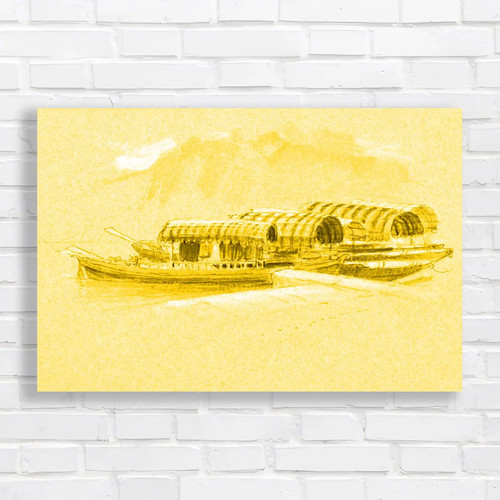 Wooden barges calm waters - barges,