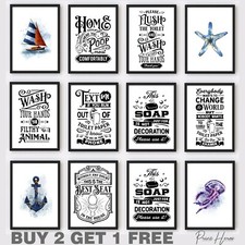 Bathroom Humour Prints Funny Wall Art Pictures Poster Stylish Rude Modern