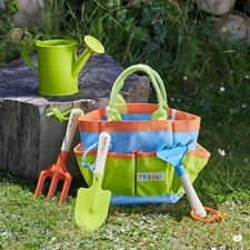 Kids Gardening Tool Kit Set Outdoor Rake Fork Spade Watering Can Bag Children's