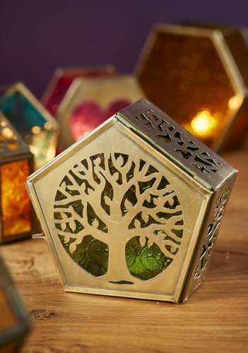 Tree life tealight lantern - of,