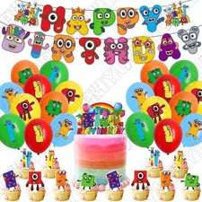 46pcs Numberblocks Party Supplies for Kids Include Cake Topper Balloons uk·