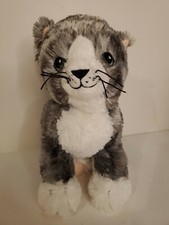 GRAY WHITE CUDDLY CAT CUDDLY