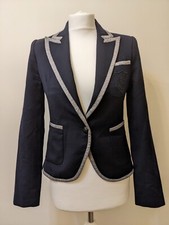 Zara Wool Navy Contrast Blue