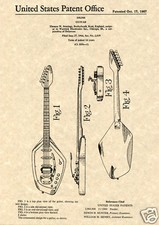 Vintage VOX PHANTOM VI 1967 Guitar Patent Art Print READY TO FRAME!!!!! Jennings