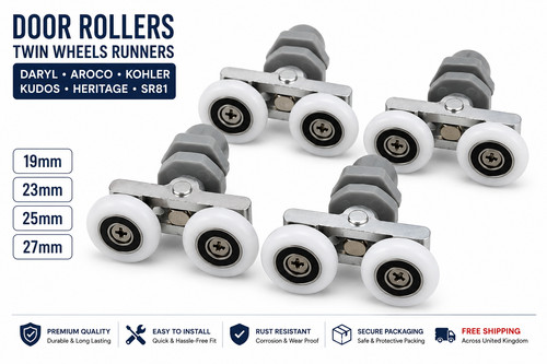Shower door rollers twin - shower,