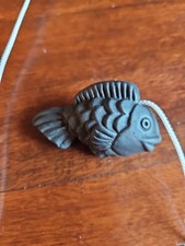 Black Cord Pull Ceramic Fish