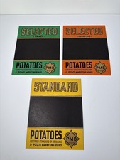 1930’s Green Grocer Potato Pricing Boards Vintage Shop Counter VGC Market Stall