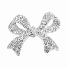 Rhinestone Bow Brooch Pin