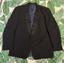 Moss Bros Men's Black Tuxedo Dinner Jacket Blazer Size 48L 48 PureNew Wool