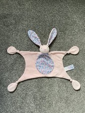 Jojo Maman Bebe Pink Flower Floral Bunny Rabbit  Soft Toy Baby Comforter Blanket