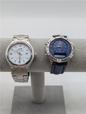  Lot of 2 Slazenger Quartz Watches! Analog-Digital Blue & White Dial Date 