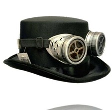 Black Top Hat Silver Goggles