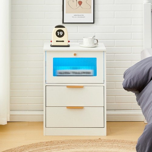 High gloss led bedside tables - gloss,