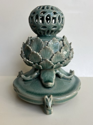 Korean celadon incense burner - celadon,